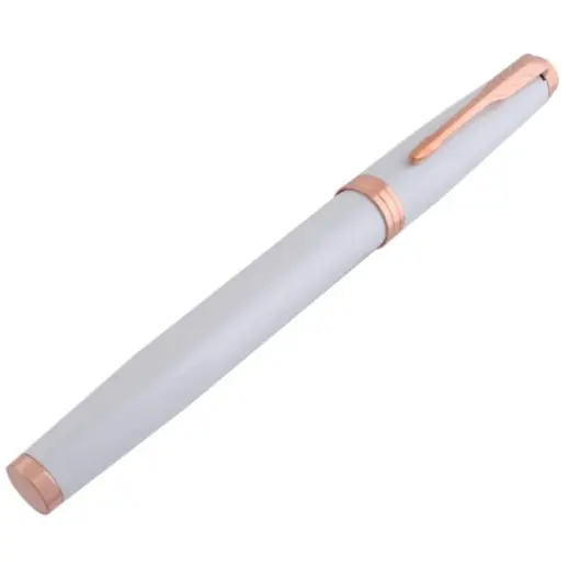 Copper Crest Roller Ball Pen White
